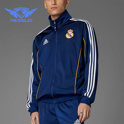 Adidas/阿迪达斯正品REAL MADRID男士立领运动宽松足球外套JW1993