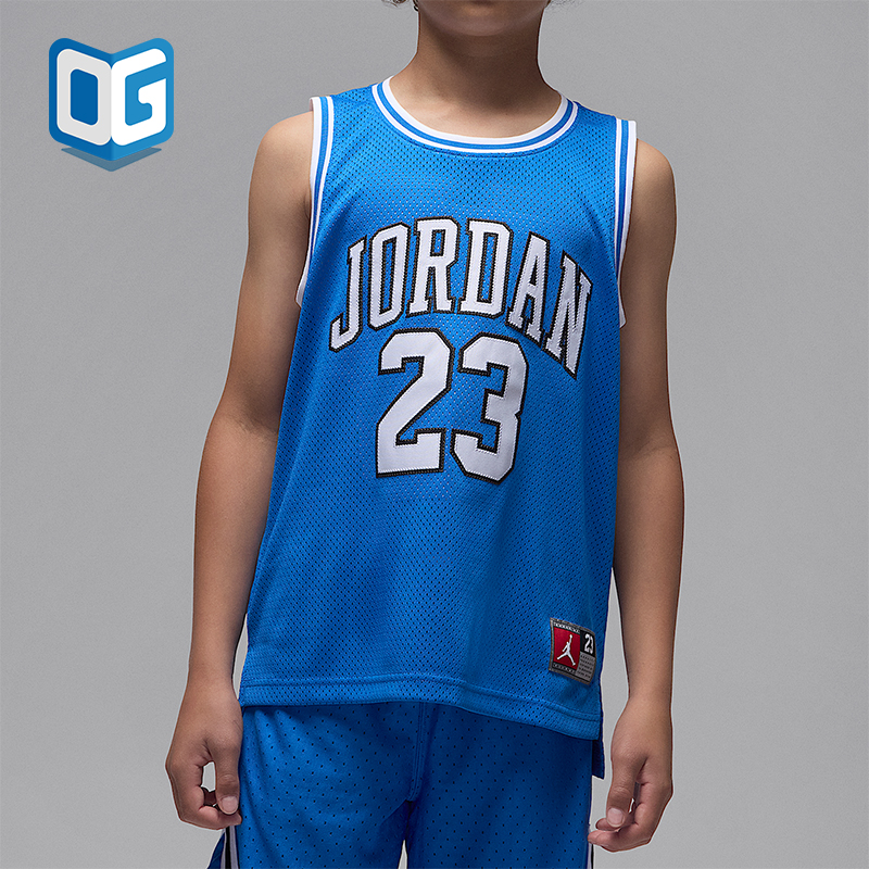 Nike/耐克正品JORDAN大童篮球圆领透气无袖训练背心DO1968-483