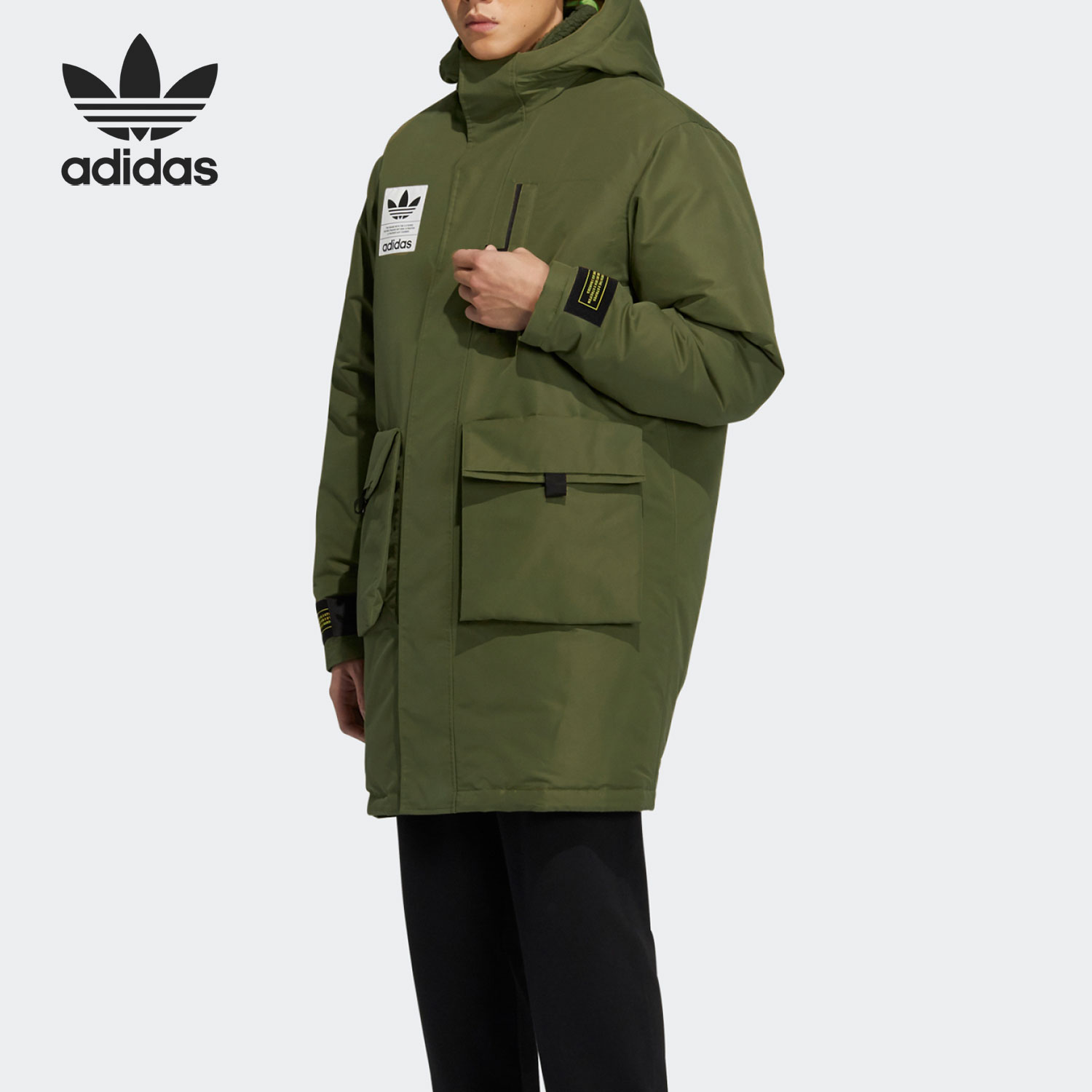 Adidas/阿迪达斯正品三叶草男子二合一保暖运动羽绒服 H58061