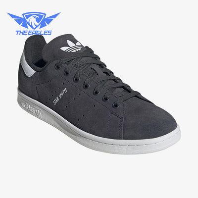 Adidas/阿迪达斯正品三叶草STANSMITH绒面革男经典黑色板鞋IG9389