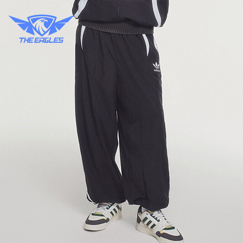 Adidas/阿迪达斯正品三叶草男士拼接休闲宽松运动裤JL8355