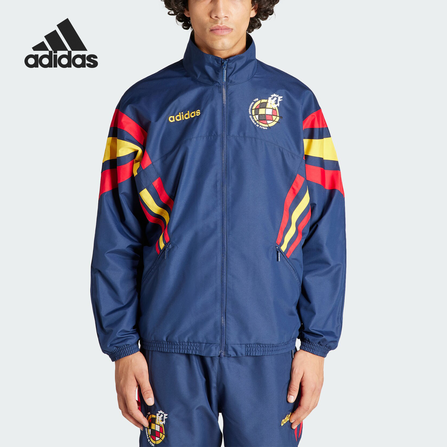 Adidas/阿迪达斯正品西班牙足球休闲文化男士梭织夹克IT7753