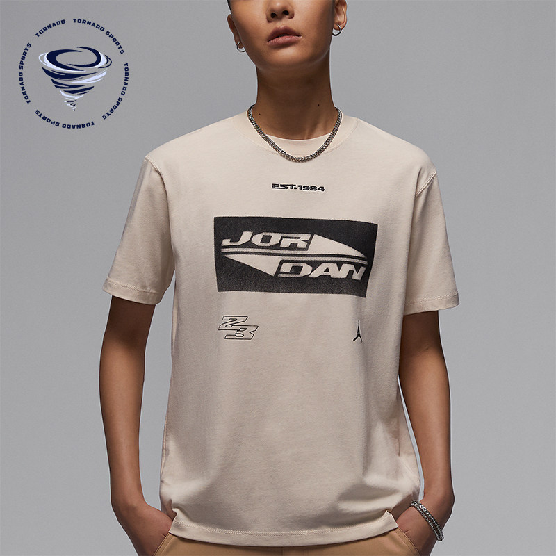 Nike/耐克正品JORDAN女士休闲印花柔软运动休闲短袖T恤FV7135-203