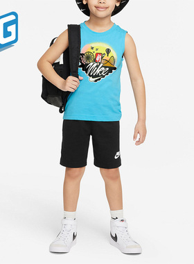 Nike/耐克正品夏季新款小童印花透气舒适运动套装FQ0567-010