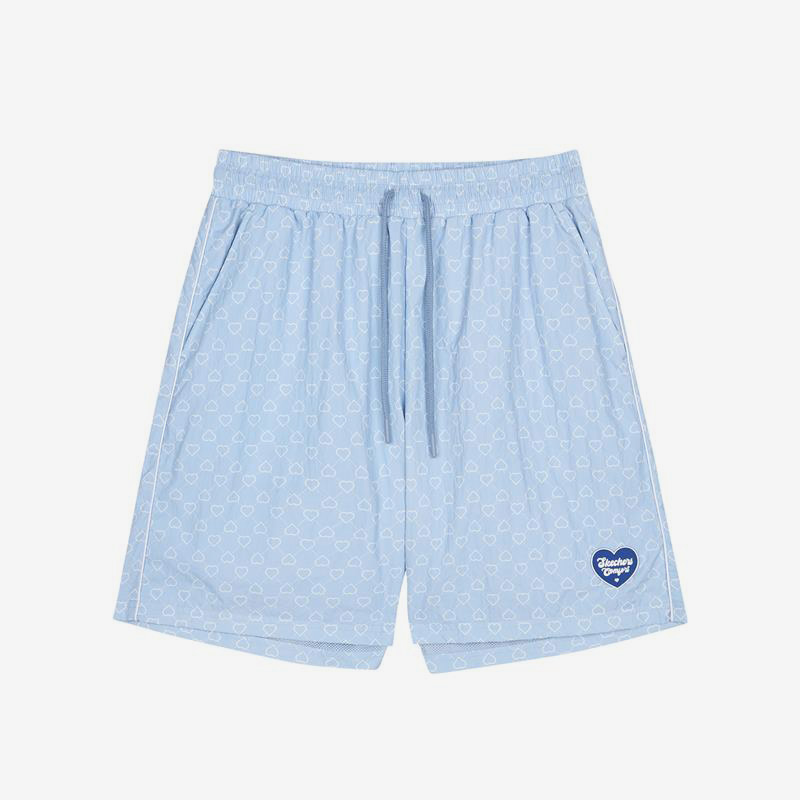 Skechers/斯凯奇正品夏季新款女子爱心印花休闲宽松透气短裤