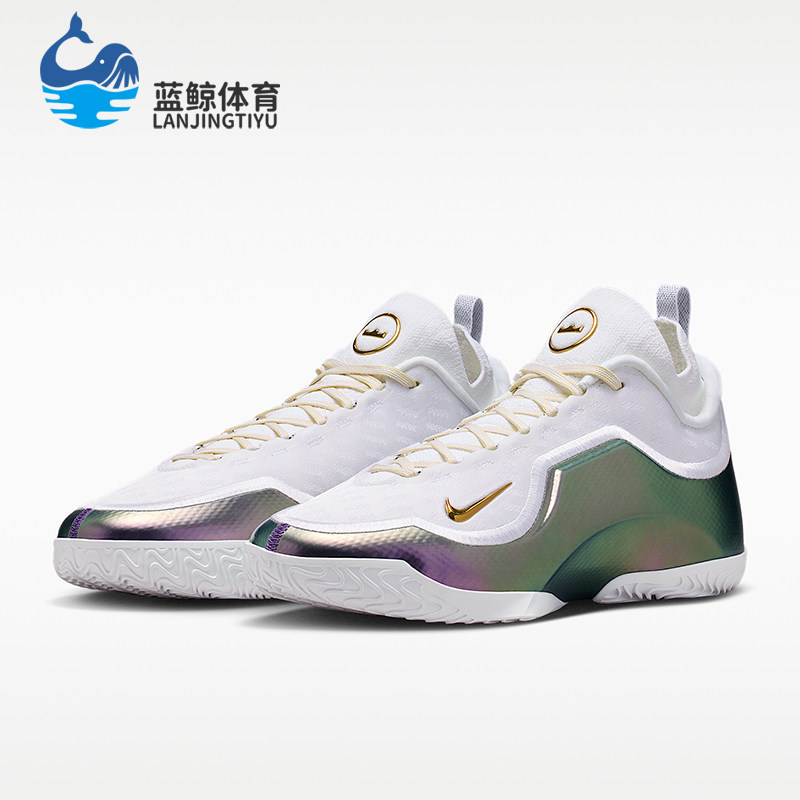Nike/耐克正品LeBron新款男白紫色经典实战外场篮球鞋IB9558-100