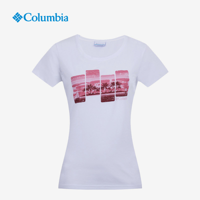 Columbia哥伦比亚正品女子户外休闲印花针织圆领短袖T恤 PL2603
