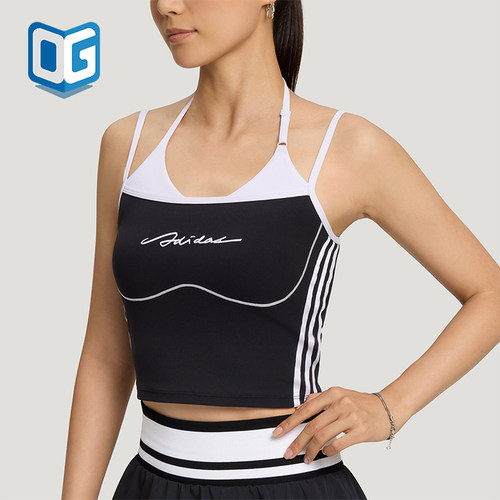 Adidas/阿迪达斯正品女士时尚假两件训练休闲运动背心LF0062