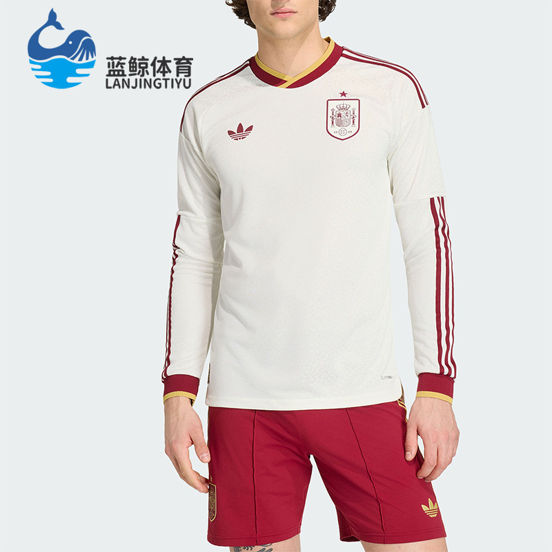Adidas/阿迪达斯正品三叶草男士复古足球球衣舒适长袖T恤KA1957