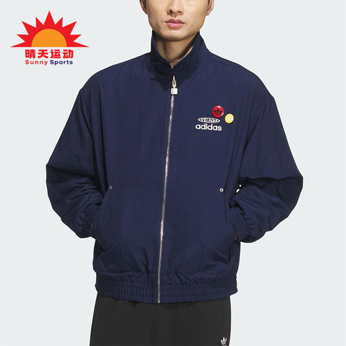Adidas/阿迪达斯正品三叶草男士日常运动宽松翻领耐穿外套KC0135