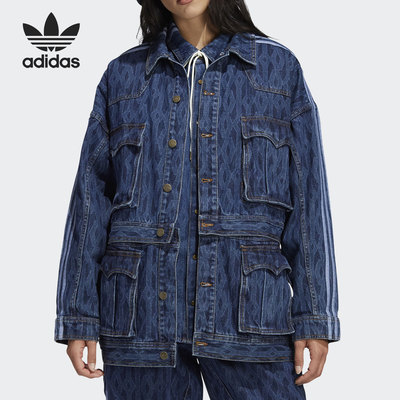 女阿迪达斯三叶草牛仔外套