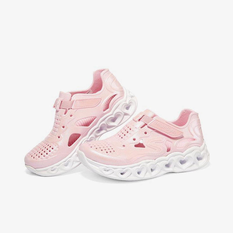 Skechers/斯凯奇正品夏季魔术贴洞洞女童时尚休闲鞋闪灯鞋