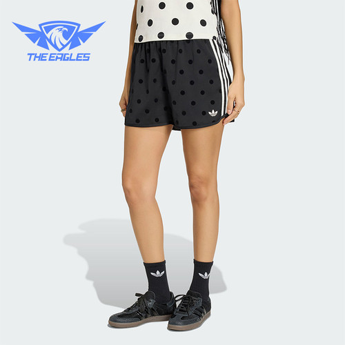Adidas/阿迪达斯正品三叶草女士经典复古风波点运动短裤KV1172