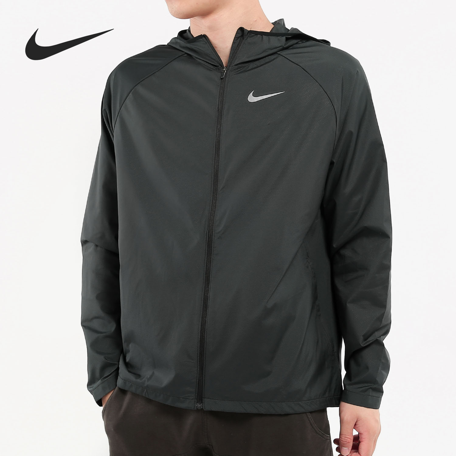 Nike/耐克正品男子跑步训练运动梭织防风连帽夹克外套 BV4871