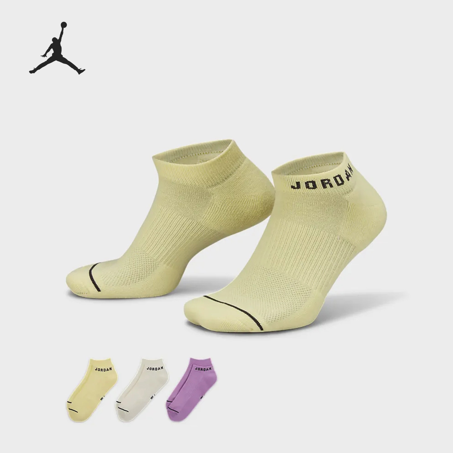 耐克JORDAN男女运动船袜三双装