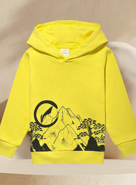 李宁正品童装春季新款男小童套头舒适运动休闲连帽卫衣潮 YWDR145