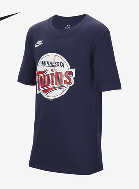 Nike/耐克正品MLB 大童男孩印花简约干爽短袖T恤HM3814-410