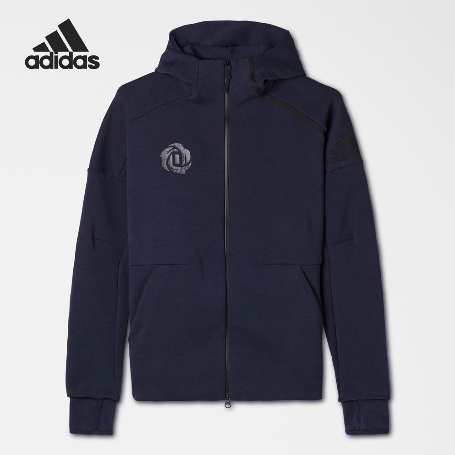 Adidas/阿迪达斯官方正品男子篮球运动连帽时尚夹克外套 CW3745