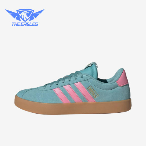 Adidas/阿迪达斯正品VLCOURT3.0新款女经典蓝粉色德训鞋IH6518