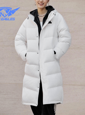 Adidas/阿迪达斯正品2025男女休闲户外运动保暖长款羽绒服KF6745