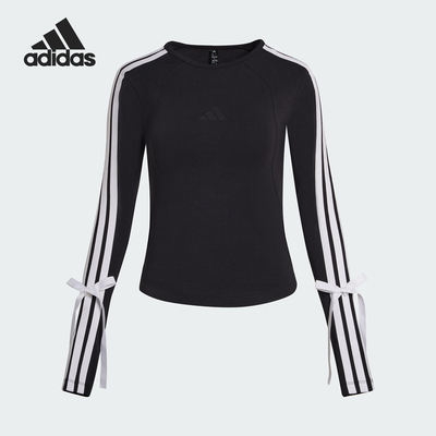 Adidas/阿迪达斯正品2025女士潮流休闲圆领修身长袖T恤KG3862