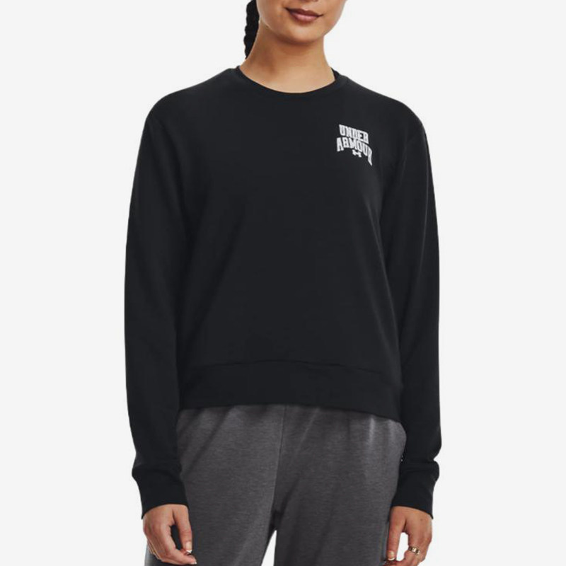 UA/安德玛正品RIVAL TERRY GRAPHIC CREW女士字母卫衣1379477-001