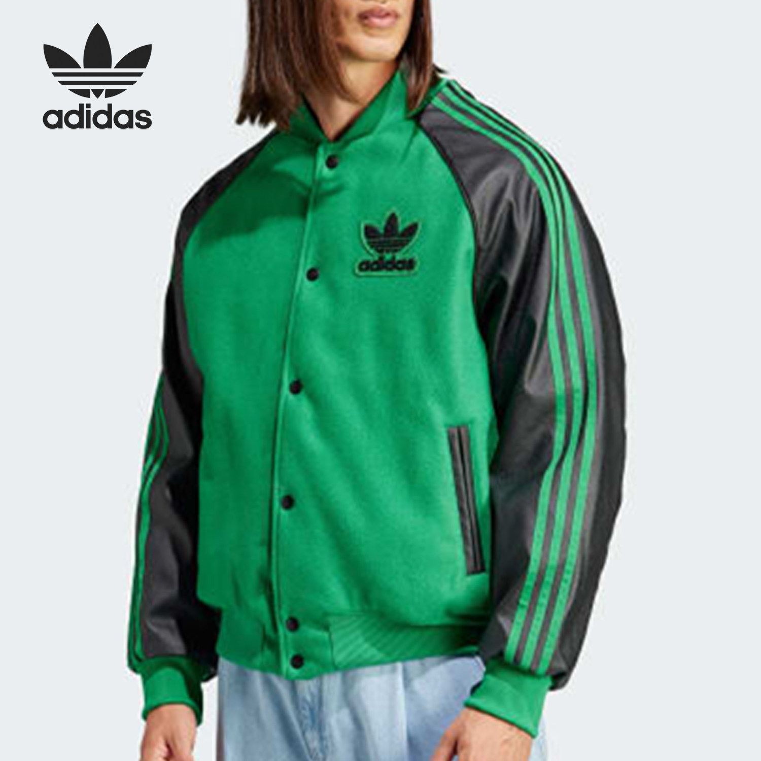 Adidas/阿迪达斯正品三叶草男子复古休闲棒球服外套HZ0696
