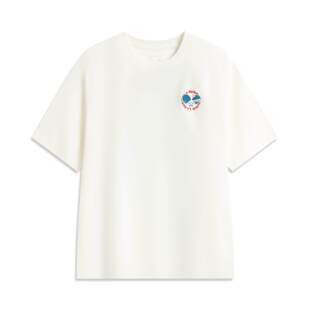 文化衫 李宁正品 圆领套头宽松印花透气短袖 男女款 AHSV745 2025夏季