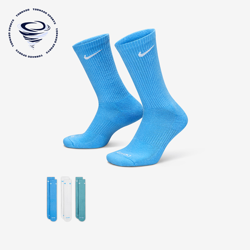 Nike/耐克正品2025新款男女运动经典训练中筒袜三双装SX6888-937