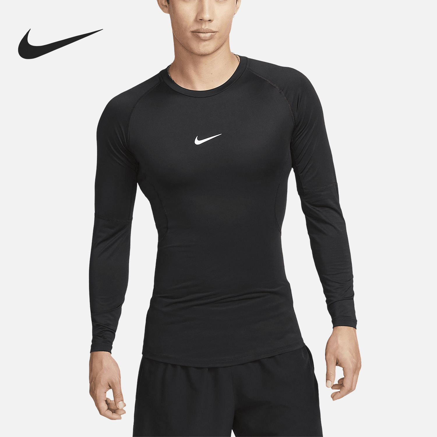 Nike/耐克官方正品当季新款男子Logo徽标印花圆领长袖T恤FB7920