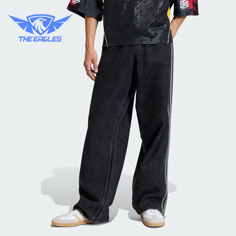 Adidas/阿迪达斯正品三叶草男士梭织经典牛仔宽松运动裤KD1497