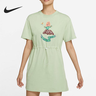 DM7911 Nike 连衣裙 女子印花运动休闲圆领短袖 316 耐克官方正品