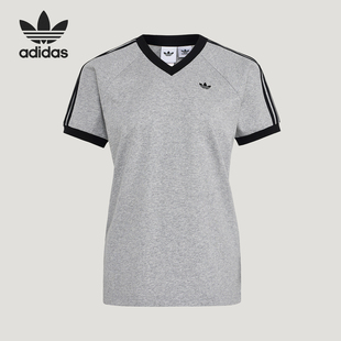 Adidas/阿迪达斯正品三叶草VNECKT-SHIRT新款女经典短袖T恤KU4771