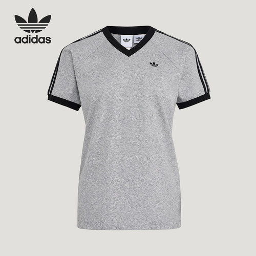 Adidas/阿迪达斯正品三叶草VNECKT-SHIRT新款女经典短袖T恤KU4771