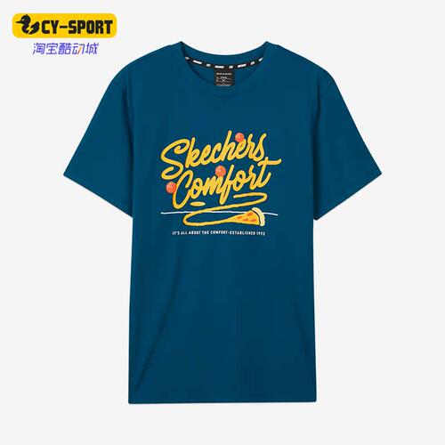 Skechers/斯凯奇正品新款男女时尚宽松透气运动短袖T恤