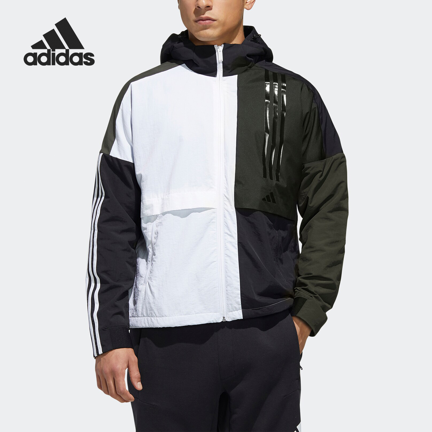 Adidas/阿迪达斯正品当季新款男子运动连帽夹克外套 FM9398