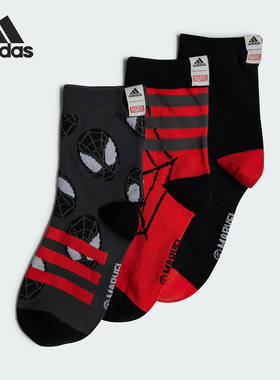 Adidas/阿迪达斯正品SPIDER-MAN 3PP 儿童运动袜三双装HZ2915