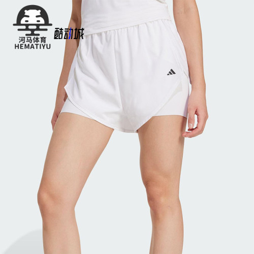 Adidas/阿迪达斯正品2025夏季款女士高腰经典运动训练短裤KB3141