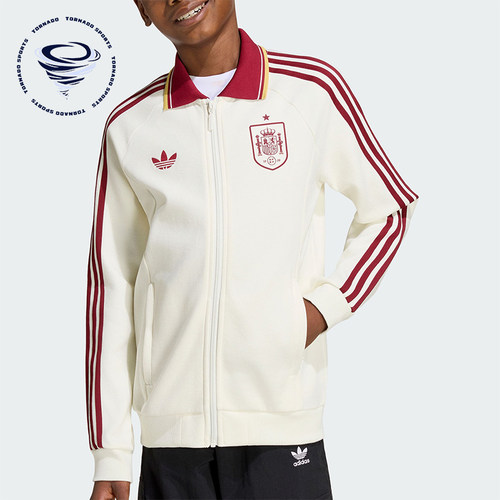 Adidas/阿迪达斯正品三叶草大童经典翻领拉链长袖夹克外套JZ2248