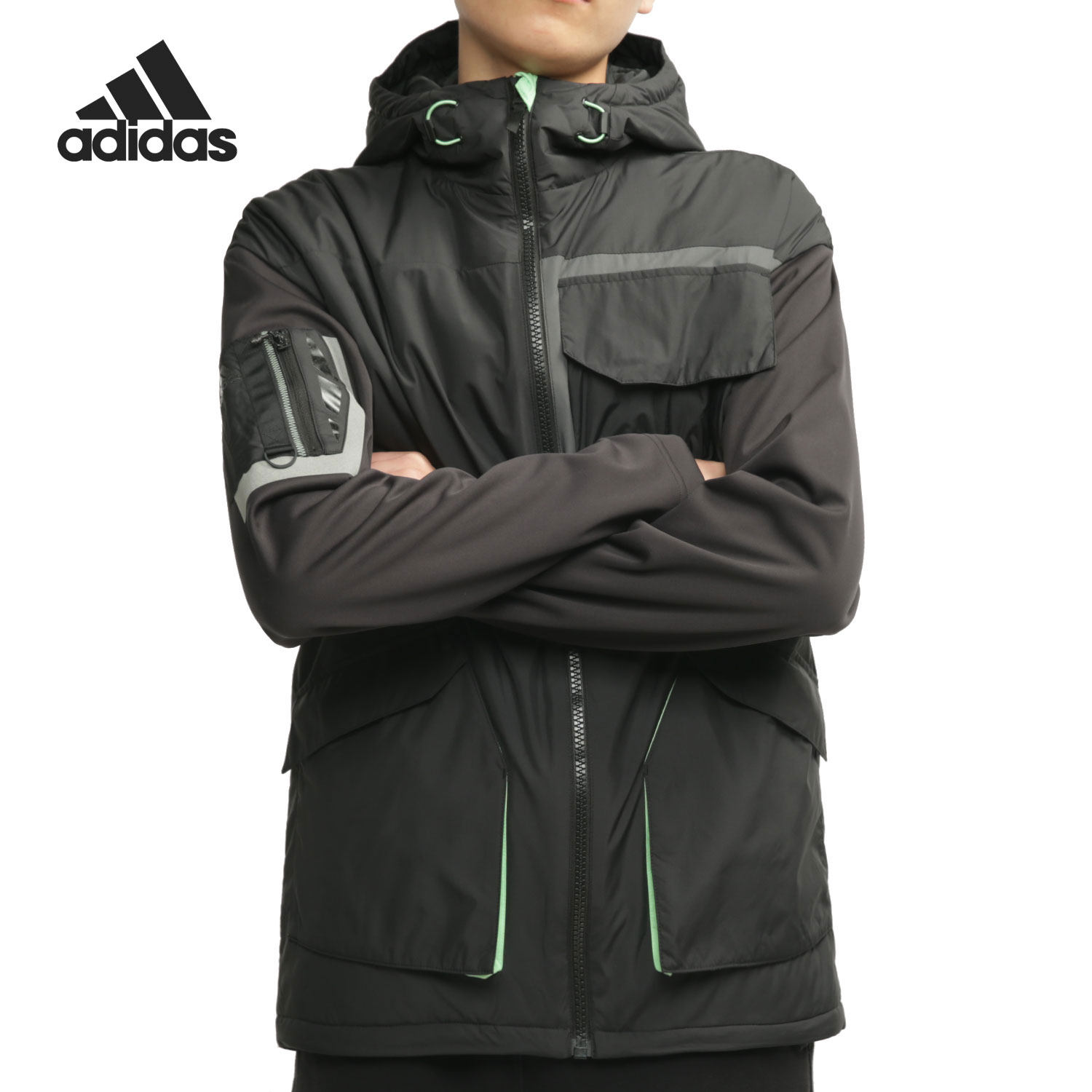 Adidas/阿迪达斯正品男装休闲户外连帽夹克 URBAN PAD JKT GV3518