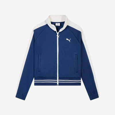 Puma/彪马官方正品T7新款女蓝白色拉链开合立领夹克外套638392-49