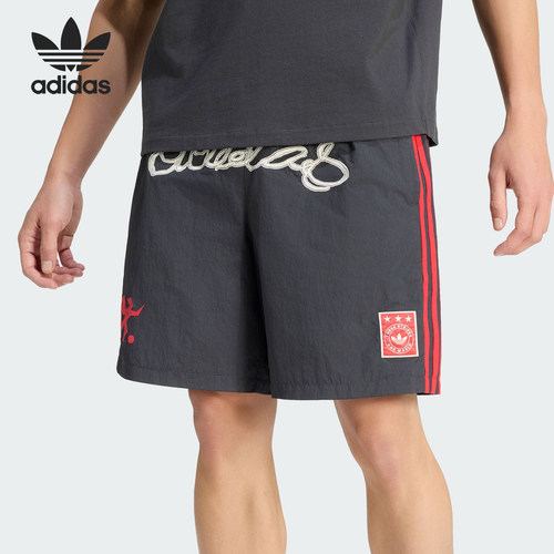 Adidas/阿迪达斯正品三叶草男士休闲印花宽松运动短裤KU9256