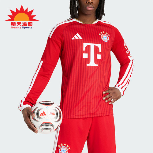 Adidas/阿迪达斯正品FC BAYERN男士足球经典运动长袖球衣JZ3102
