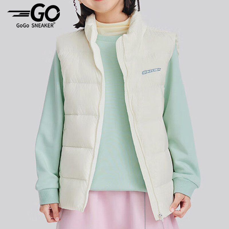 Skechers/斯凯奇正品运动保暖新款儿童轻薄梭织休闲简约羽绒马甲,童装/婴儿装/亲子装,羽绒马甲,淘宝优惠券,粉丝福利购,淘宝优惠卷