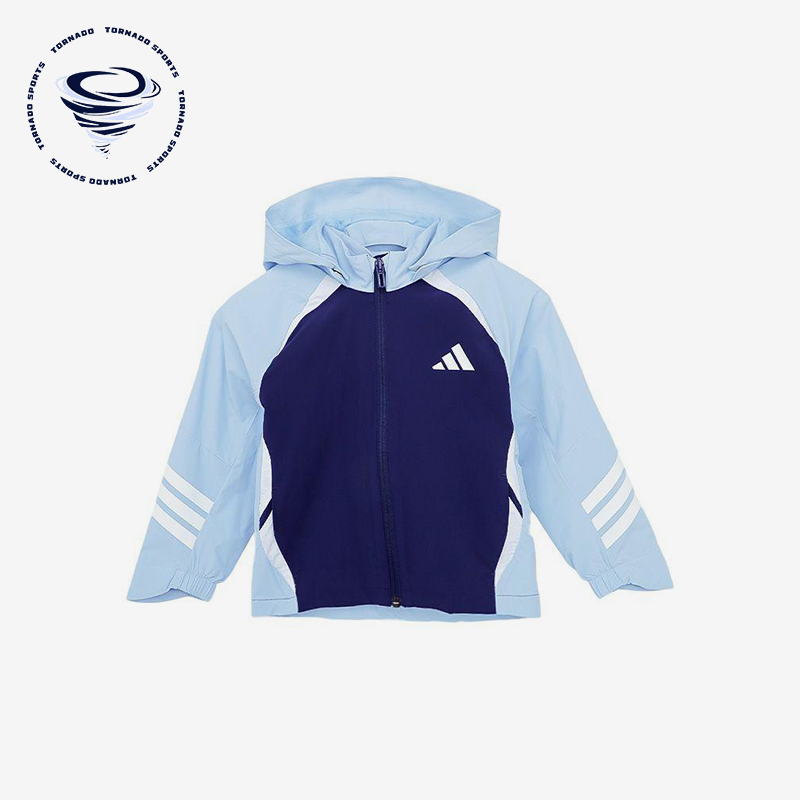 Adidas/阿迪达斯正品新款小童运动连帽梭织经典夹克外套JL6932