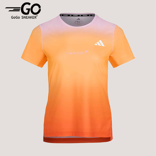 Adidas/阿迪达斯正品上海半程马拉松限定系列女经典短袖T恤KU5588