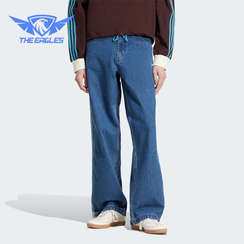 Adidas/阿迪达斯正品三叶草男士复古运动经典休闲牛仔长裤JC6234