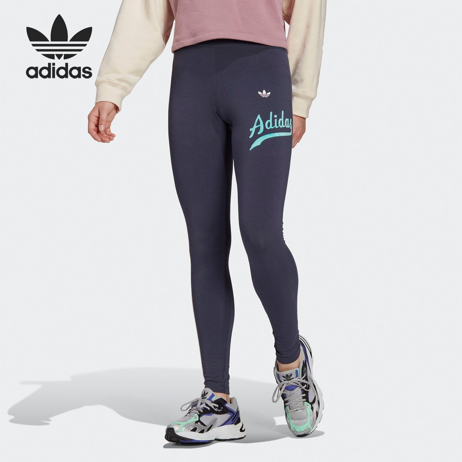 Adidas/阿迪达斯正品三叶草女子健身跑步运动紧身长裤HD9774