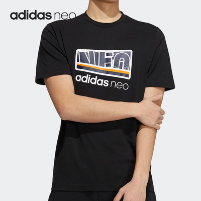 Adidas/阿迪达斯正品 NEO 印花男子休闲运动短袖T恤H45162