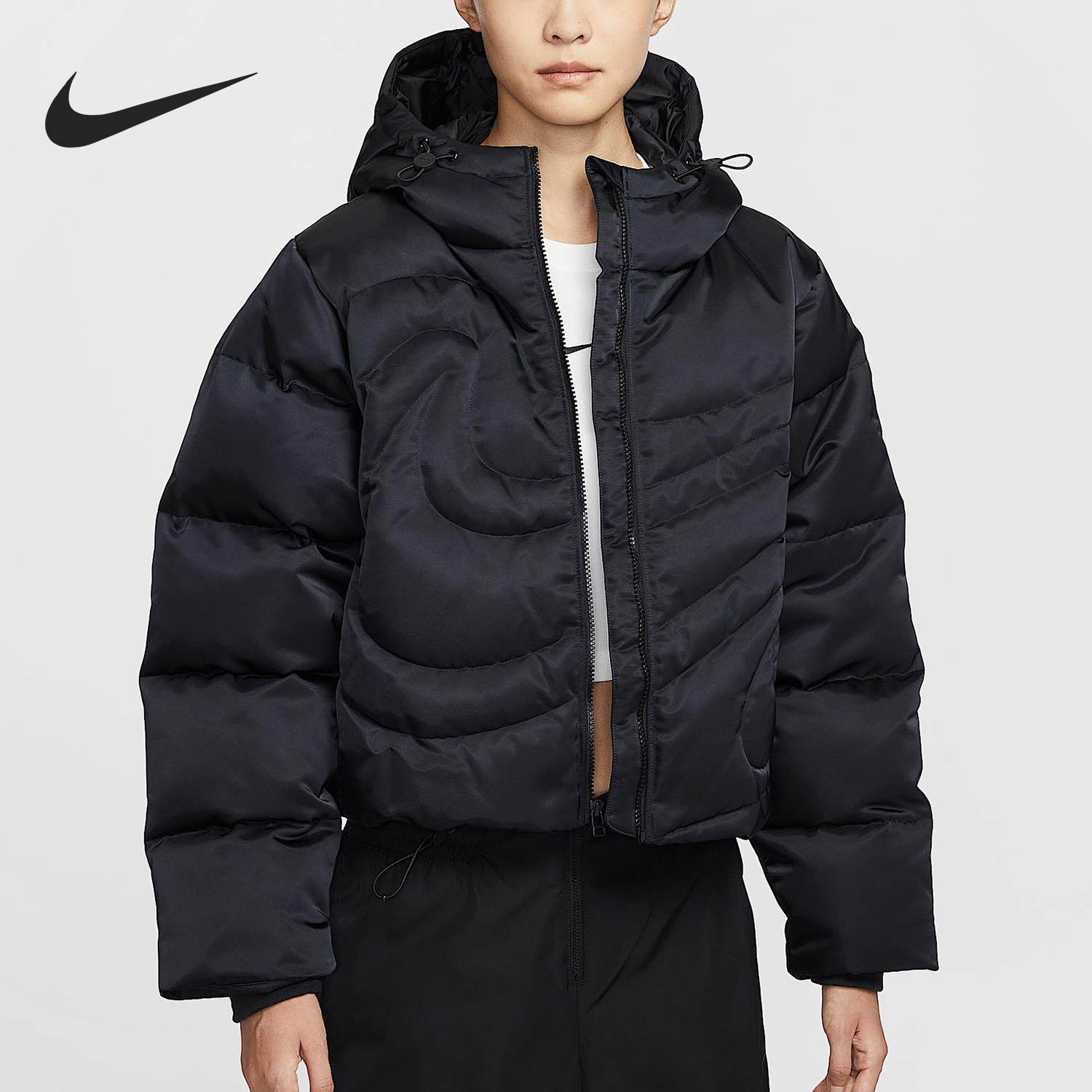 Nike/耐克官方正品Therma-FIT女士宽松保暖短款羽绒服IB2006-010